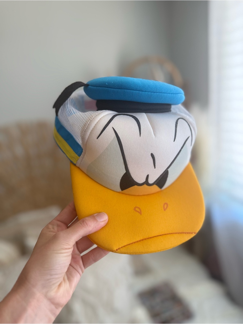 Disney Donald Duck Yellow Blue White Trucker Hat - Picture 3 of 5
